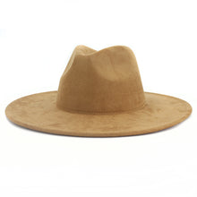 Load image into Gallery viewer, Suede Top Big Brim Flat Edge Gentlemen's Hat