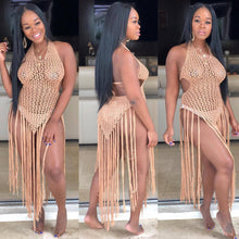 Load image into Gallery viewer, Woven Fringed Beach Skirt