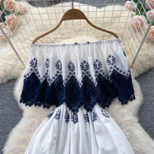 Load image into Gallery viewer, Off Shoulder Romantic Summer Beach Dress