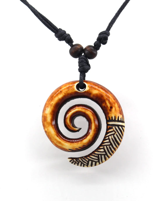 Maori Tribal Necklace for Men Women, Adjustable Black Rope Cord Necklace