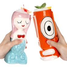 Load image into Gallery viewer, Set of 4 Ceramic Tiki Mugs Tiki Bar Professional Barware