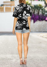 Load image into Gallery viewer, Short Sleeve Tropical Button Down Blouse