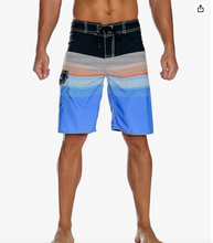 Load image into Gallery viewer, Quick Dry Striped Board Shorts with pocket