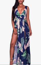Load image into Gallery viewer, V-Neck Split Long Beach Dress
