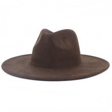 Load image into Gallery viewer, Suede Top Big Brim Flat Edge Gentlemen's Hat