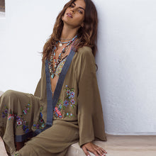 Load image into Gallery viewer, Full Length Embroidered Floral Beach Kaftan