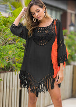 Load image into Gallery viewer, Boho Chic Crochet Fringed Beach Dress