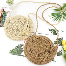 Load image into Gallery viewer, Round Woven Beach Tote
