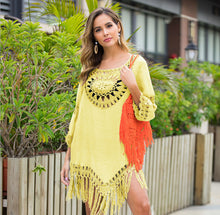 Load image into Gallery viewer, Boho Chic Crochet Fringed Beach Dress