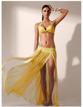 Load image into Gallery viewer, Sheer Mesh Split Beach Skirt