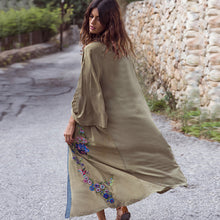 Load image into Gallery viewer, Full Length Embroidered Floral Beach Kaftan