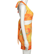 Load image into Gallery viewer, Digital Print Halter Sheath Mini Dress