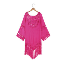 Load image into Gallery viewer, Boho Chic Crochet Fringed Beach Dress