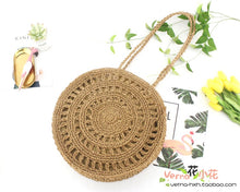 Load image into Gallery viewer, Round Woven Beach Tote