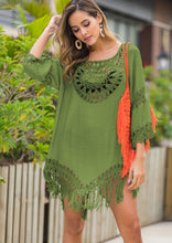 Load image into Gallery viewer, Boho Chic Crochet Fringed Beach Dress