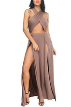 Load image into Gallery viewer, Hollow Out Halter Wrap Sleeveless Long Dress