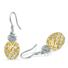 Load image into Gallery viewer, Sterling Silver Pineapple Dangle Hook Earrings