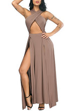 Load image into Gallery viewer, Hollow Out Halter Wrap Sleeveless Long Dress