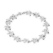 Load image into Gallery viewer, Hawaiian Plumeria .925 Sterling Silver Link Bracelet: Jewelry