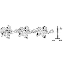 Load image into Gallery viewer, Hawaiian Plumeria .925 Sterling Silver Link Bracelet: Jewelry