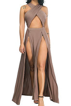 Load image into Gallery viewer, Hollow Out Halter Wrap Sleeveless Long Dress