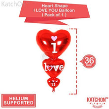 Load image into Gallery viewer, Dozen +1 Red Heart Shape Balloons - 1 I Love U Balloon - Helium Supported - Love Balloons - Valentines Day Decorations and Gift Idea for Him or Her, Wedding Birthday Decorations,Ribbon & Straw Included: Toys & Games