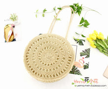 Load image into Gallery viewer, Round Woven Beach Tote
