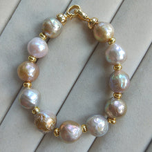 Load image into Gallery viewer, 14K Gold Baroque Pearl Earrings/Necklace/Bracelet Three Piece Set