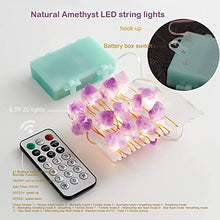 Load image into Gallery viewer, Natural Large Amethyst Raw Stones Battery Powered 6.5FT 20 LEDs with Remote/Timer