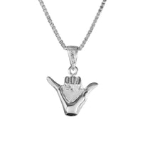 Load image into Gallery viewer, Aloha Jewelry Company 925 Sterling Silver Hawaiian Shaka Hang Loose Necklace Pendant