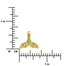 Load image into Gallery viewer, 14kt Yellow Gold Plated Sterling Silver Plain Whale Tail Pendant Necklace