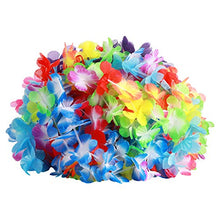 Load image into Gallery viewer, Luau party supplies-36ct tropical hawaiian luau flower leis +12ct luau lei bracelets,hawaiian luau party decorations party favors: Toys & Games