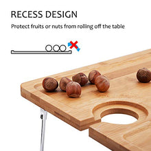 Load image into Gallery viewer, Outdoor Wine Picnic Table, Folding Portable Bamboo Wine Glasses & Bottle, Snack and Cheese Holder Tray for Concerts at Park, Beach, Ideal Wine Lover Gift
