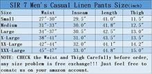 Load image into Gallery viewer, SIR7 Men's Linen Casual Lightweight Drawstrintg Elastic Waist Summer Beach Pants