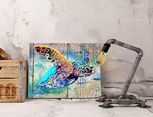 Sea Turtle Bathroom Wall Decor Canvas Prints Life Teal Watercolor Pain –  Lizzie Lahaina Couture Swimwear Made In Maui