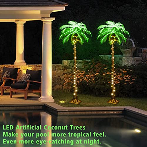 outdoor artificial coconut palm trees 6FT LED Lighted Outdoor Artificial Palm Tree – Lizzie Lahaina Couture Swimwear Made In Maui