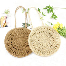 Load image into Gallery viewer, Round Woven Beach Tote