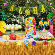 Load image into Gallery viewer, Luau Party Decorations (112 PCS) Including Banner, Table Skirt, Straws, Flamingo, Pineapple Décors.