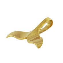 Load image into Gallery viewer, 14kt Yellow Gold Plated Sterling Silver Plain Whale Tail Pendant Necklace