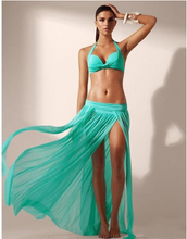 Load image into Gallery viewer, Sheer Mesh Split Beach Skirt