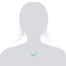Load image into Gallery viewer, Sterling Silver Five Plumeria Flower Necklace with Simulated Blue Opal