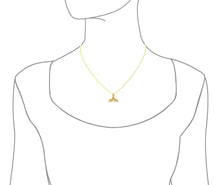 Load image into Gallery viewer, 14kt Yellow Gold Plated Sterling Silver Plain Whale Tail Pendant Necklace