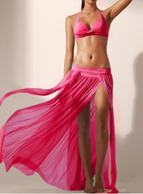 Load image into Gallery viewer, Sheer Mesh Split Beach Skirt