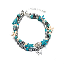 Load image into Gallery viewer, Double Beaded Starfish Anklet