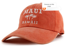 Load image into Gallery viewer, Maui Hawaii with Palm Tree Embroidered Unstructured Baseball Cap