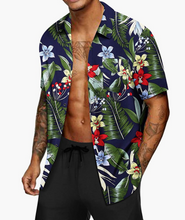 Load image into Gallery viewer, Casual Button Down Floral Printed Beach Shirt with Pocket