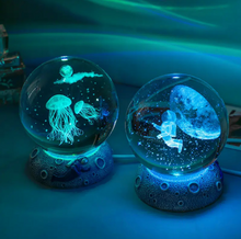 Load image into Gallery viewer, Ocean Themed Crystal Ball 3D Night Light