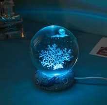 Load image into Gallery viewer, Ocean Themed Crystal Ball 3D Night Light