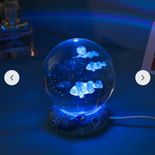 Load image into Gallery viewer, Ocean Themed Crystal Ball 3D Night Light