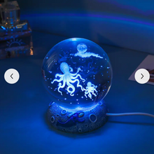 Load image into Gallery viewer, Ocean Themed Crystal Ball 3D Night Light